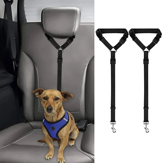 Adjustable Car Headrest Dog Leash – 2-in-1 Safety Harness & Travel Restraint