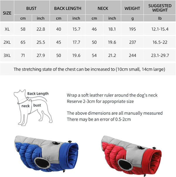 Winter Waterproof Dog Coat for Medium to Large Breeds
