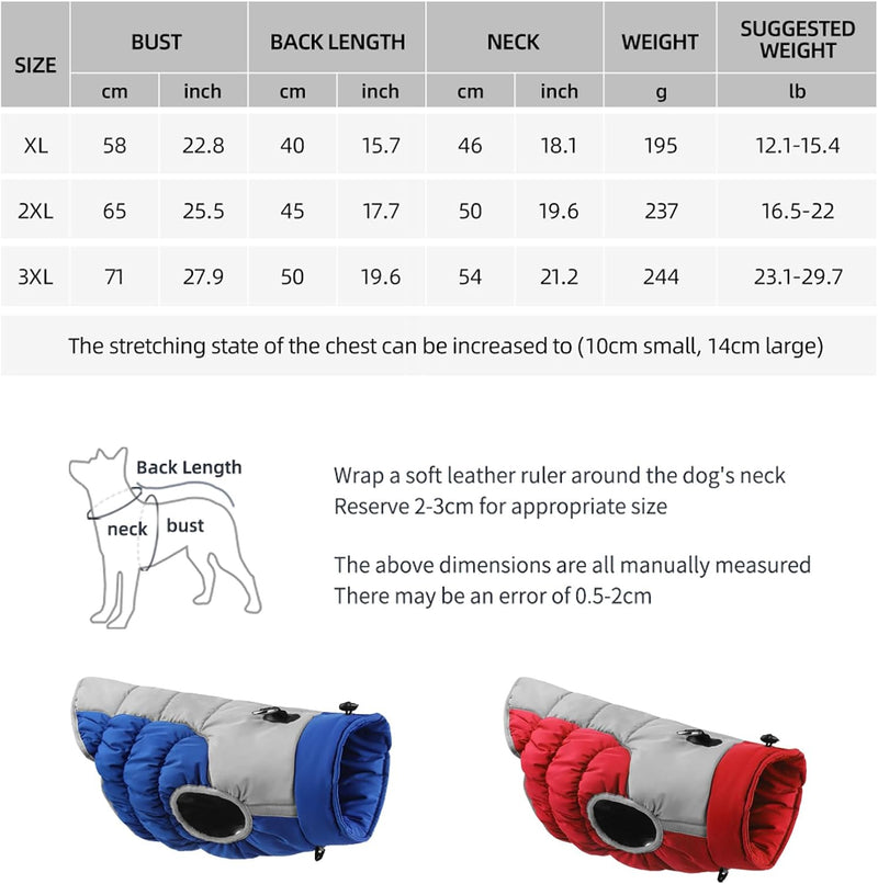 Winter Waterproof Dog Coat for Medium to Large Breeds