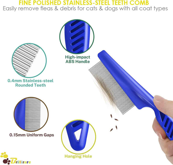 Pet flea comb set of 4 pieces