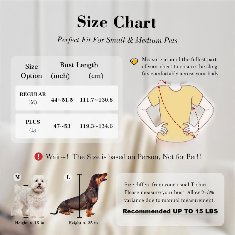 Hands-Free Pet Sling Carrier for Small Dogs & Cats