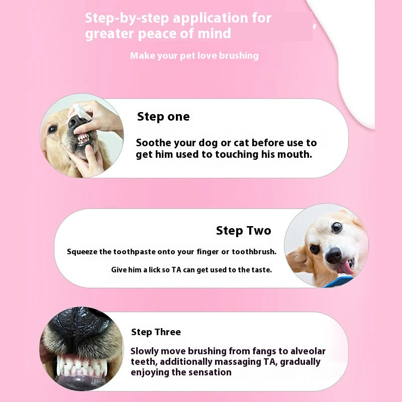 Enzymatic Pet Dental Care Kit with Soft Silicone Brushes