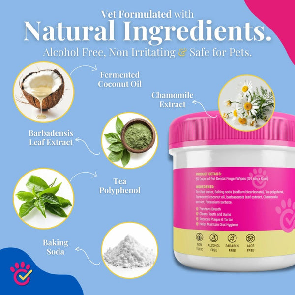 Pet Dental Finger Wipes
