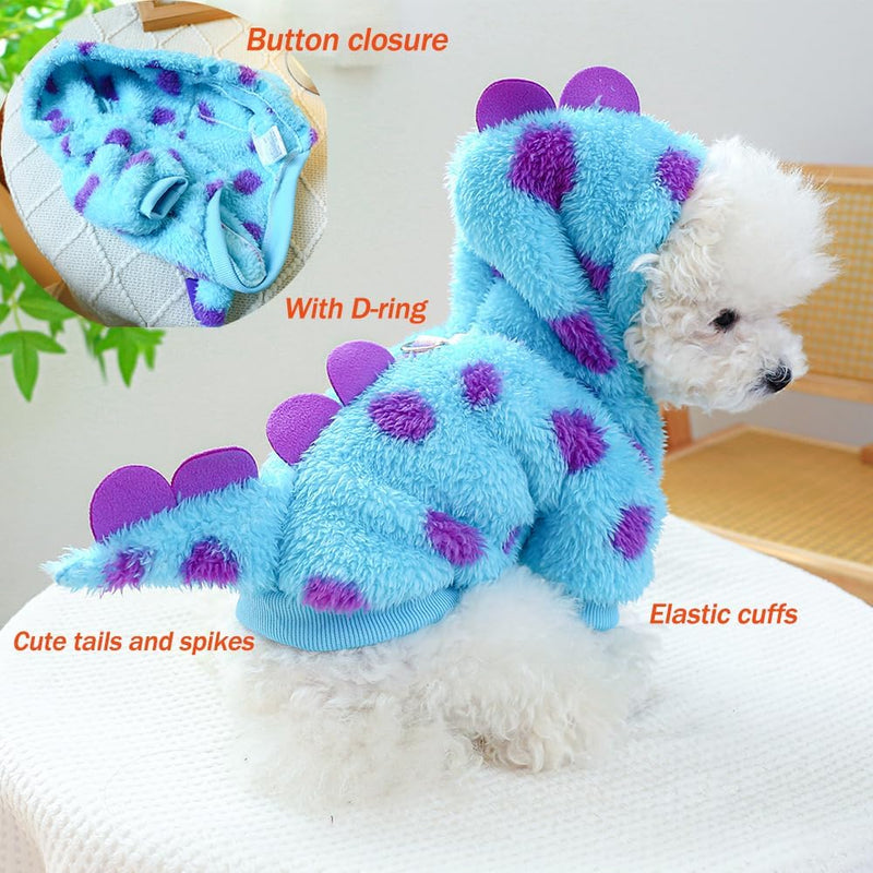 Cozy Dinosaur Pet Hoodie with Leash Attachment