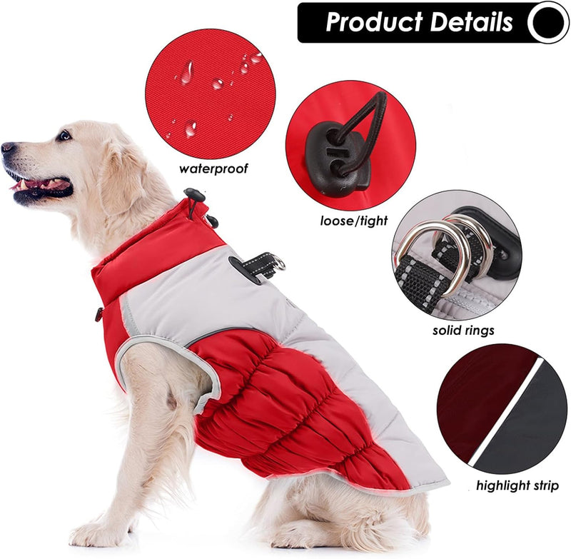 Winter Waterproof Dog Coat for Medium to Large Breeds