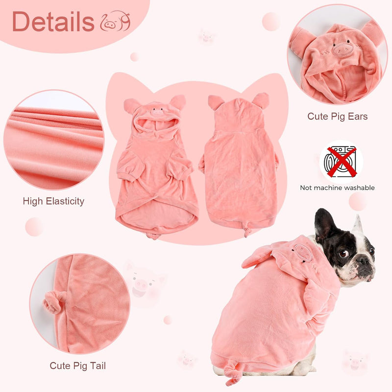 Pig Dog Costume - Pet Christmas New Year Hoodie Warm Party Coat