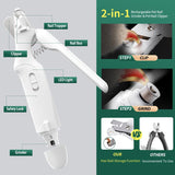 2-in-1 Pet Nail Clipper & Grinder with LED Quick Finder