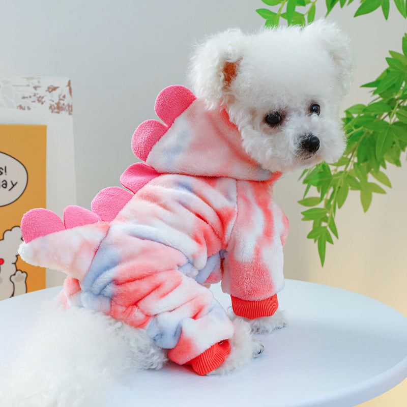 Cozy Dinosaur Pet Hoodie with Leash Attachment