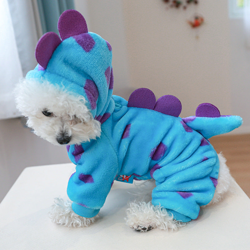 Cozy Dinosaur Pet Hoodie with Leash Attachment
