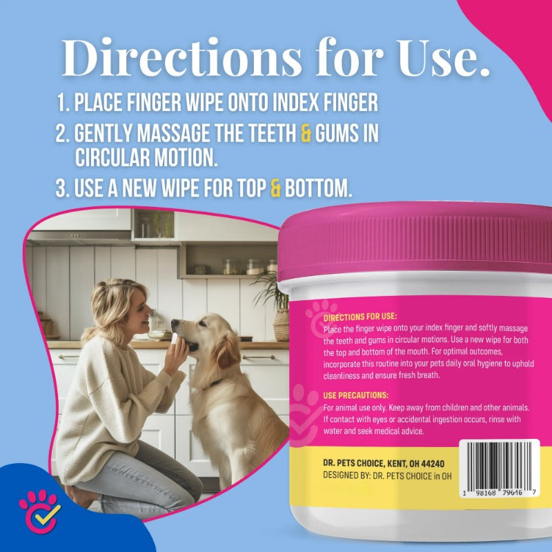 Pet Dental Finger Wipes