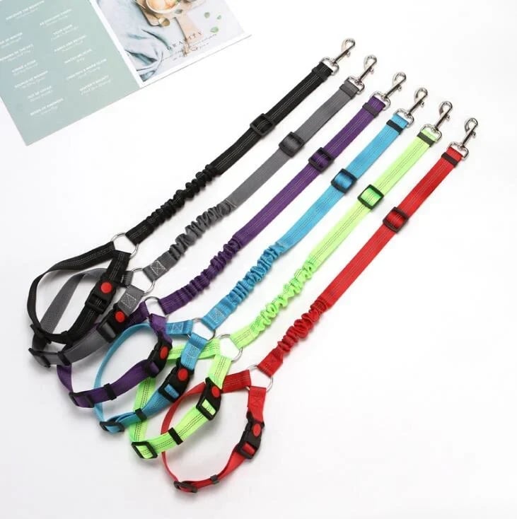 Adjustable Car Headrest Dog Leash – 2-in-1 Safety Harness & Travel Restraint
