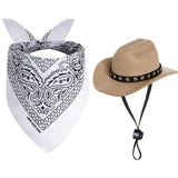 Western Pet Cowboy Hat & Bandana Costume Set