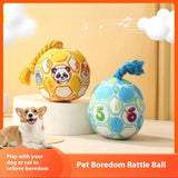 Plush Rattle Ball Toy with Cotton Rope Tail